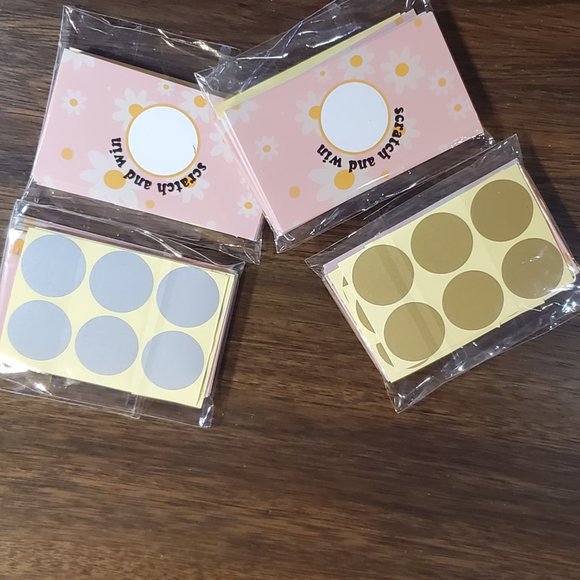 Scratch & Win-Thank You Cards- Party-Shower-Pink with White Daisies - 40 Cards - Picture 2 of 8